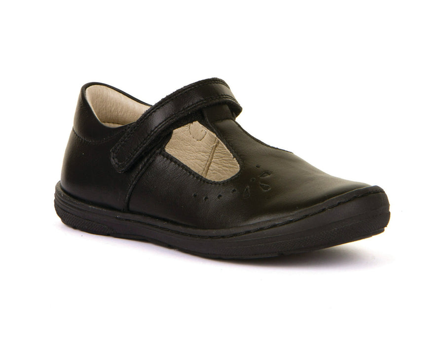 Froddo Girls T Bar School Shoes | Mia T | Black Leather 