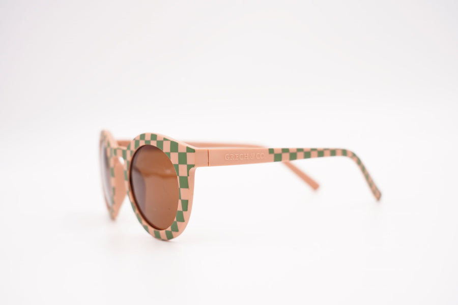 Grech and Co Sunglasses | Kids' Polarised | Pink & Green Check