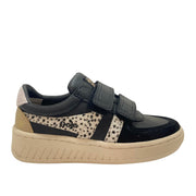 Gola Girls Trainers Grandslam Velcro | Black, Cheetah print & Gold