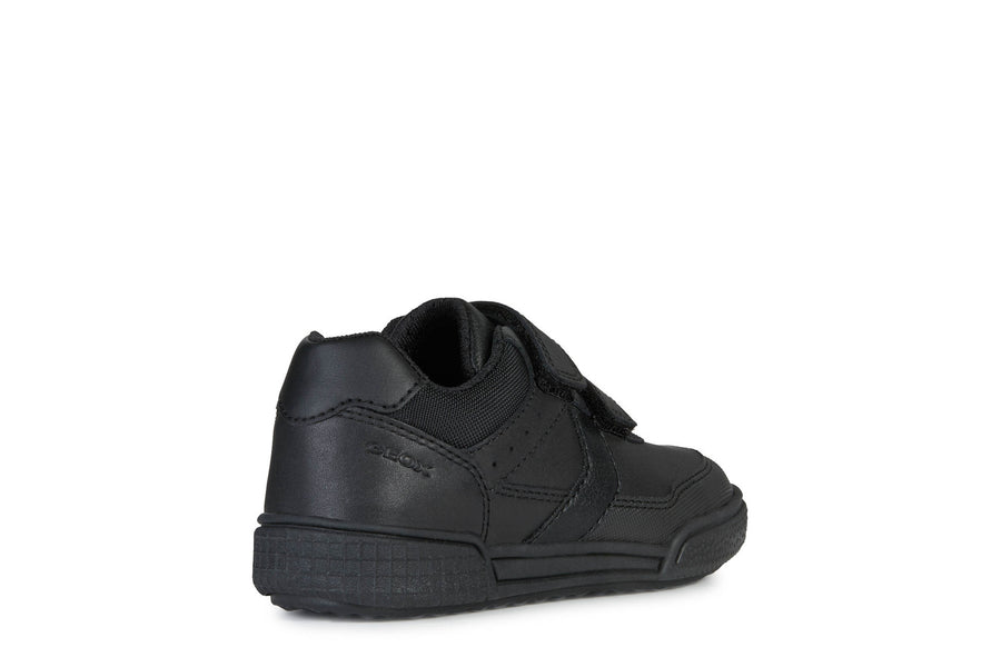 Geox Poseido | Velcro School Shoes |Black