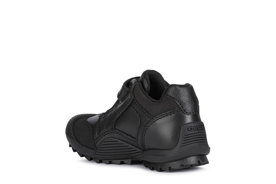 Geox School Shoes | Savage Elastic | Black Leather