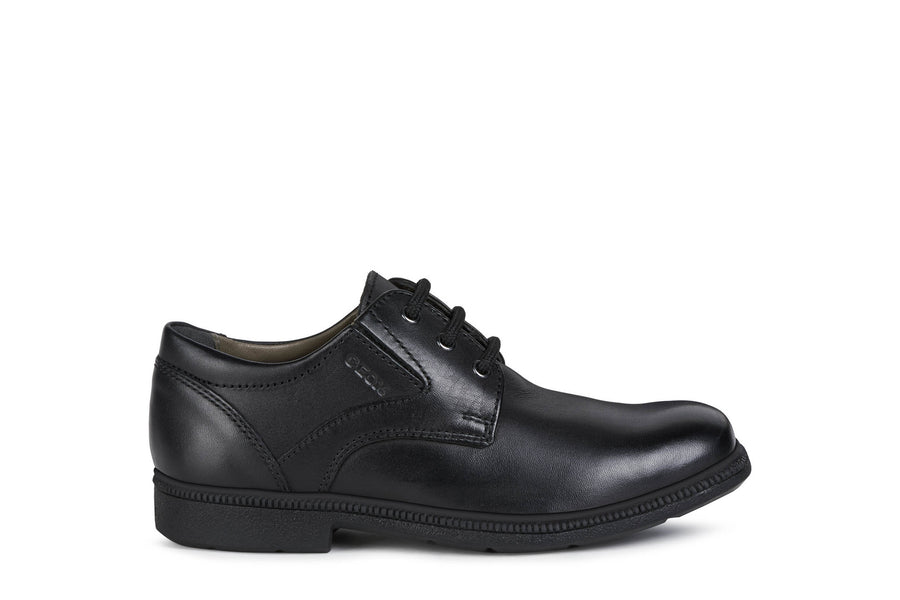 Geox School Shoes | Federico Lace-Up | Black Leather