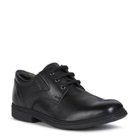 Geox School Shoes | Federico Lace-Up | Black Leather