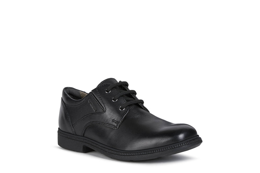 Geox School Shoes | Federico Lace-Up | Black Leather
