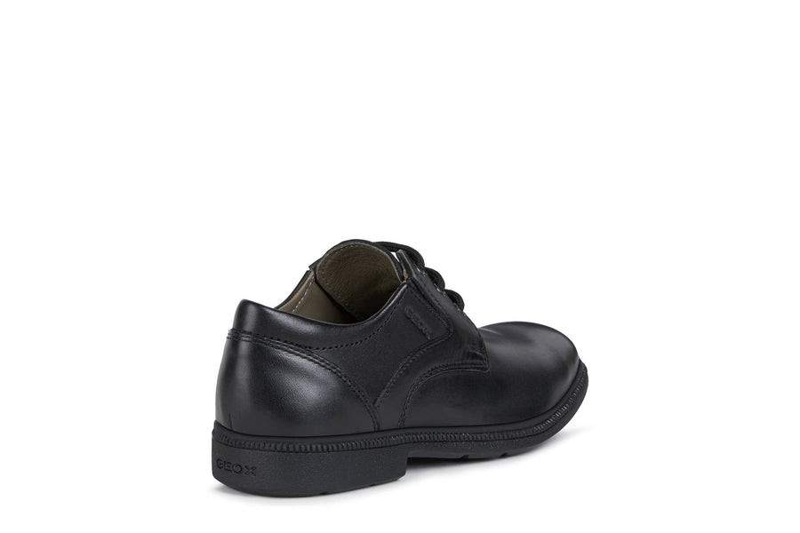 Geox School Shoes | Federico Lace-Up | Black Leather