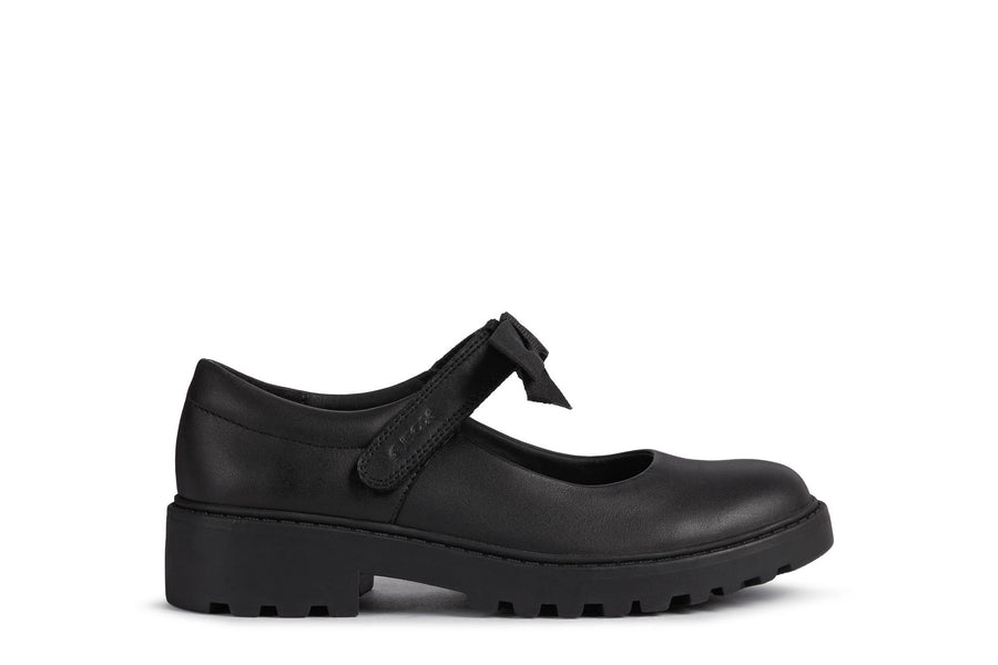 Geox Casey Bow|Mary-Jane Shoe|Black Leather