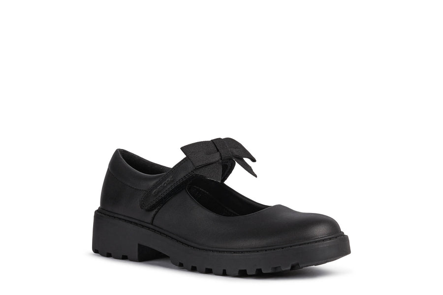 Geox Casey Bow|Mary-Jane Shoe|Black Leather