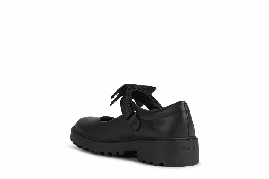 Geox Casey Bow|Mary-Jane Shoe|Black Leather