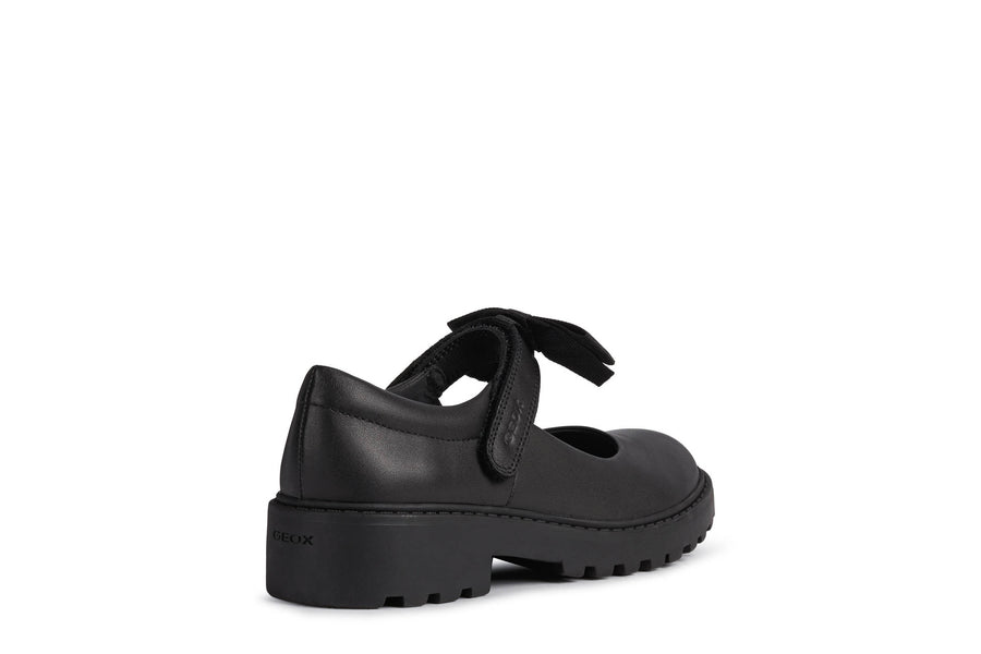 Geox Casey Bow|Mary-Jane Shoe|Black Leather