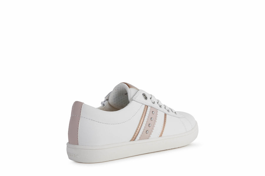 Geox Kids Kathe Sneakers | Casual Sport | White & Light Rose