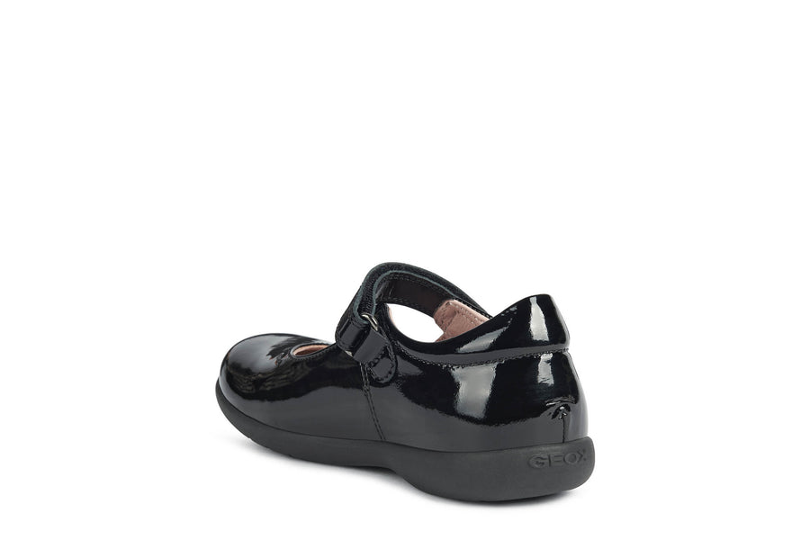 Geox Girls School Shoes | Naimara Mary-Jane | Black Patent