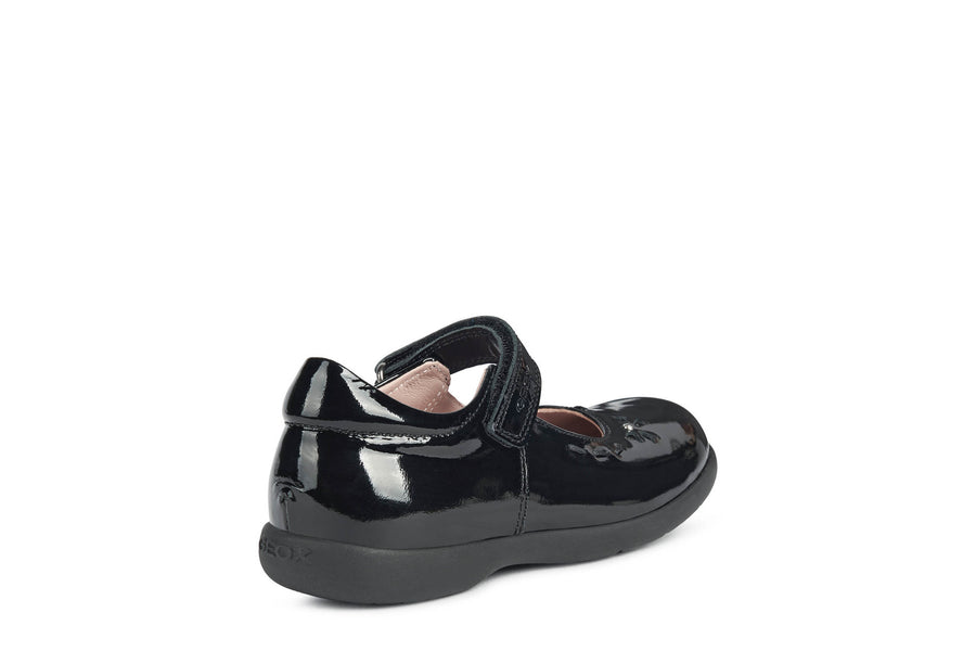Geox Girls School Shoes | Naimara Mary-Jane | Black Patent