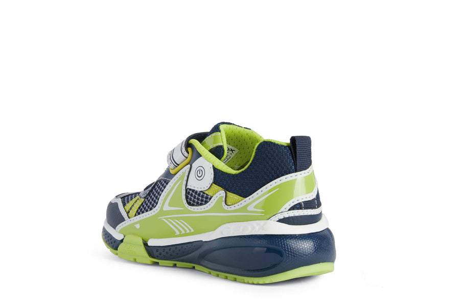 Geox Bayonyc Trainers | Navy & Lime Shark