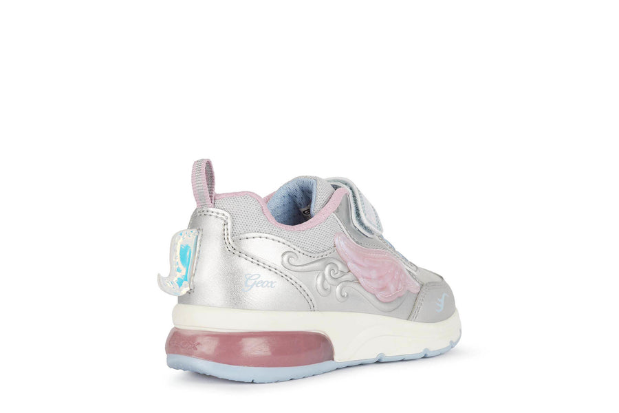 Geox Light Up Trainers |Spaceclub | Velcro| Silver & Pink