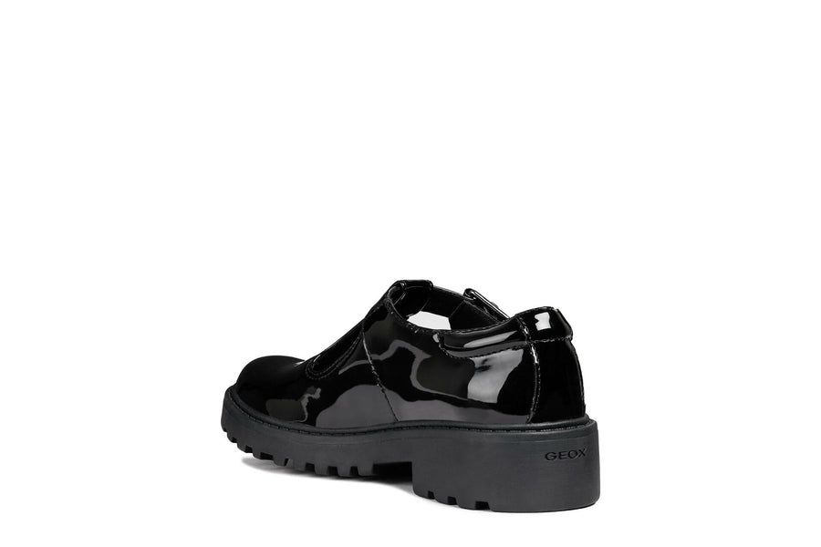 Geox Casey T Bar|Black Patent