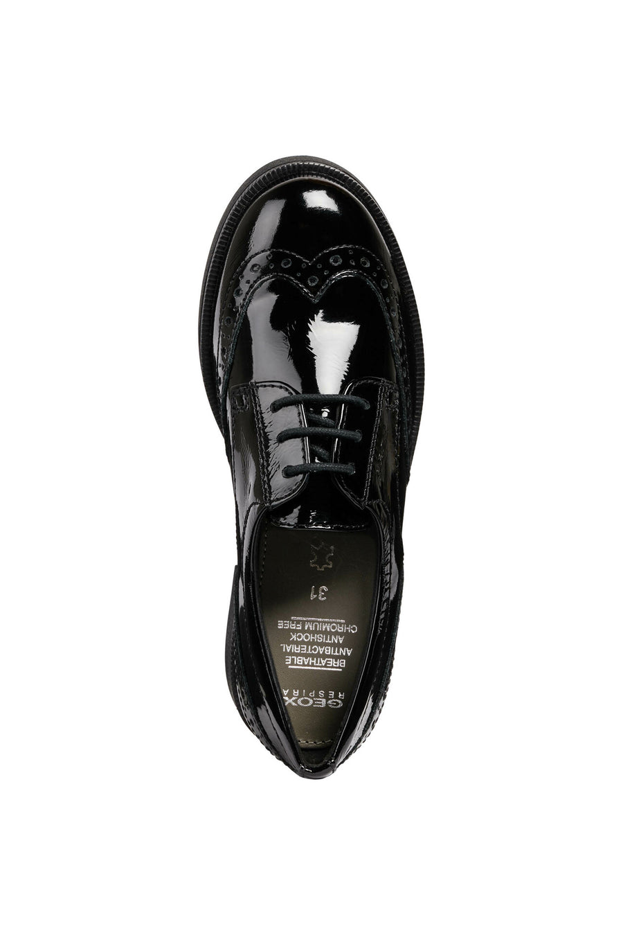 Geox Agata D Lace Up|Black Patent