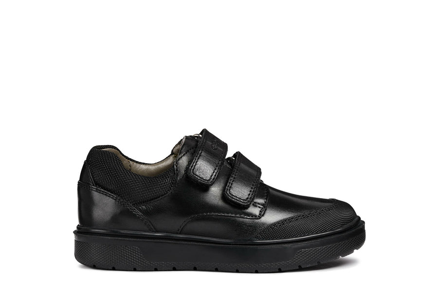 Geox Riddock School Shoes Bumper|Black Leather