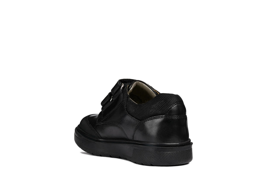 Geox Riddock School Shoes Bumper|Black Leather