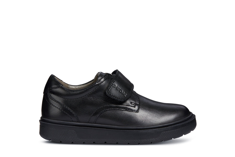 Geox Riddock School Shoes|Black Leather