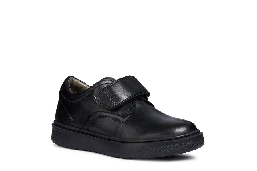 Geox Riddock School Shoes|Black Leather