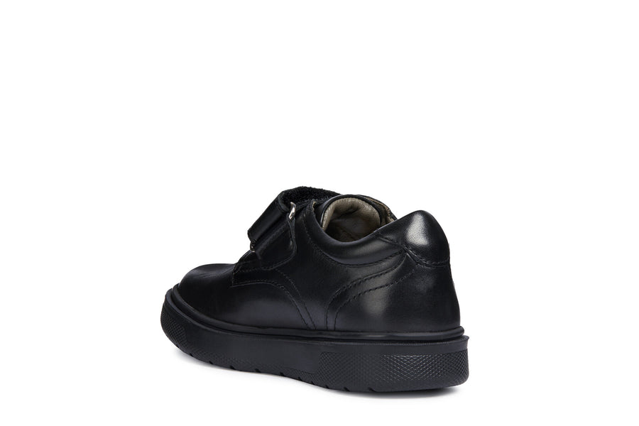 Geox Riddock School Shoes|Black Leather