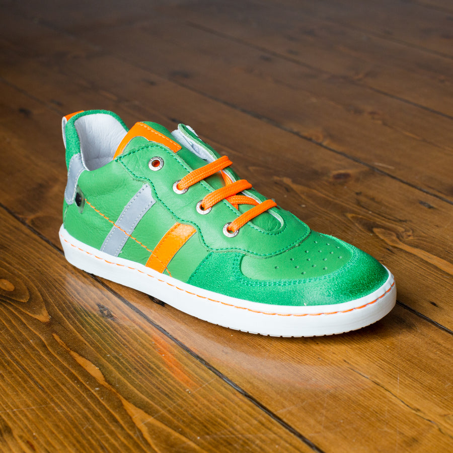 Bo-Bell Shoes | Landor Trainers | Green & Fluro Orange