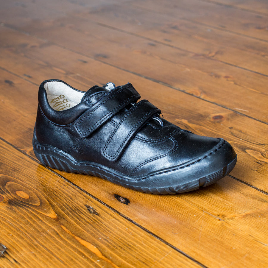 Bo-Bell Black Lace Up School Shoes | Olivie | Black Leather