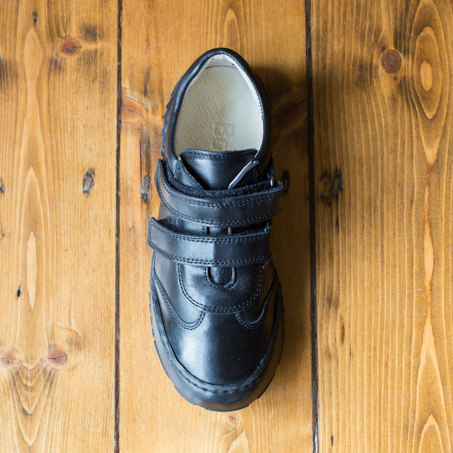 Bo-Bell Black Lace Up School Shoes | Olivie | Black Leather