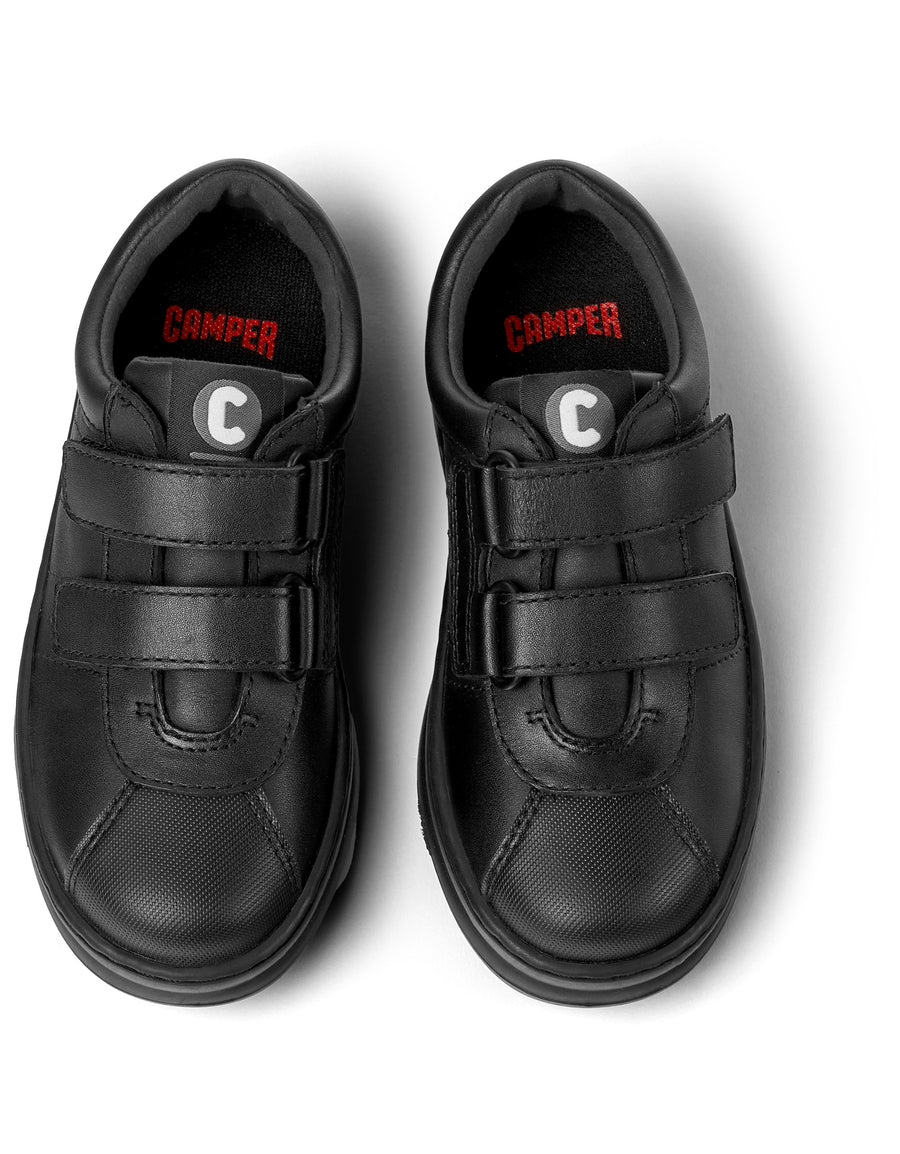 Camper Runner | Velcro School Shoe | Black