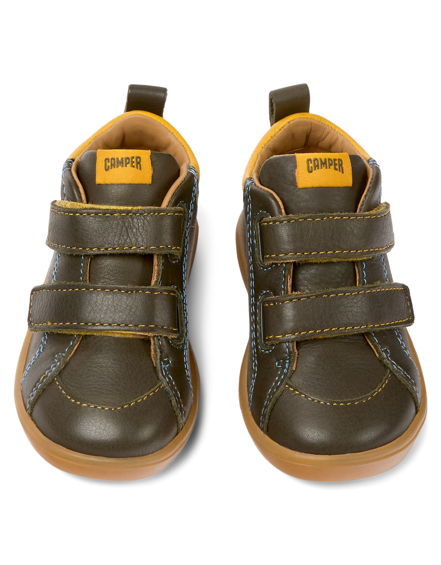 Camper First Walkers | Pursuit Velcro Boots | Green & Yellow