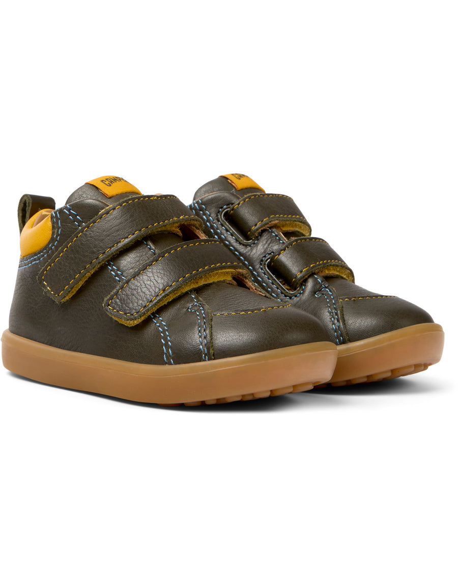 Camper First Walkers | Pursuit Velcro Boots | Green & Yellow