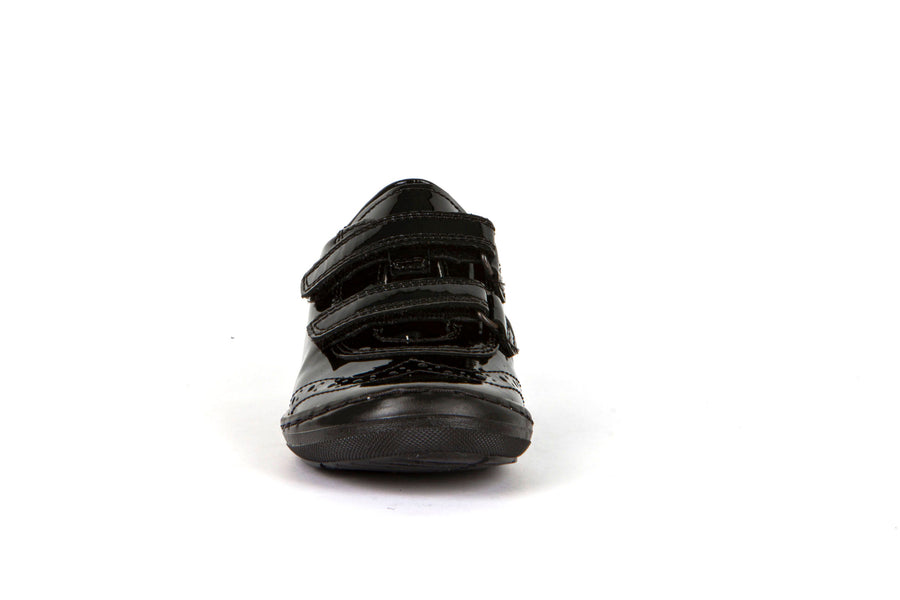 Froddo Girls Velcro School Shoes | Mia D | Black Patent