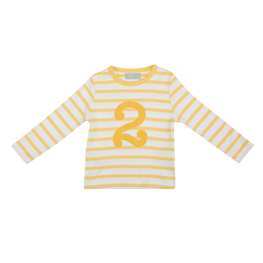 Bob and Blossom Number T-Shirts | Buttercup & White Striped