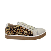 Petasil Annie Kids Fashion Trainers | Lace | Cheetah & Cream