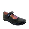 Petasil Blanche | Girls Velcro School Shoe | Black Patent
