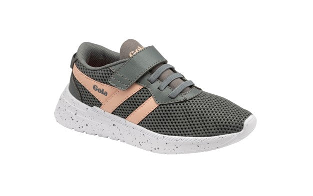 Gola Trainers Kids|Scorpion QF Velcro|Grey & Blossom