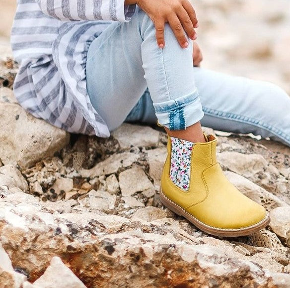 Froddo Yellow Chelsea Boot |  Chelys  |  Bright Yellow & Floral
