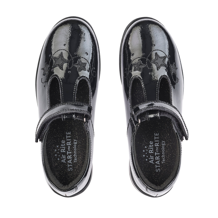 Start-Rite Patent T Bar Shoes | Star Jump | Black Patent