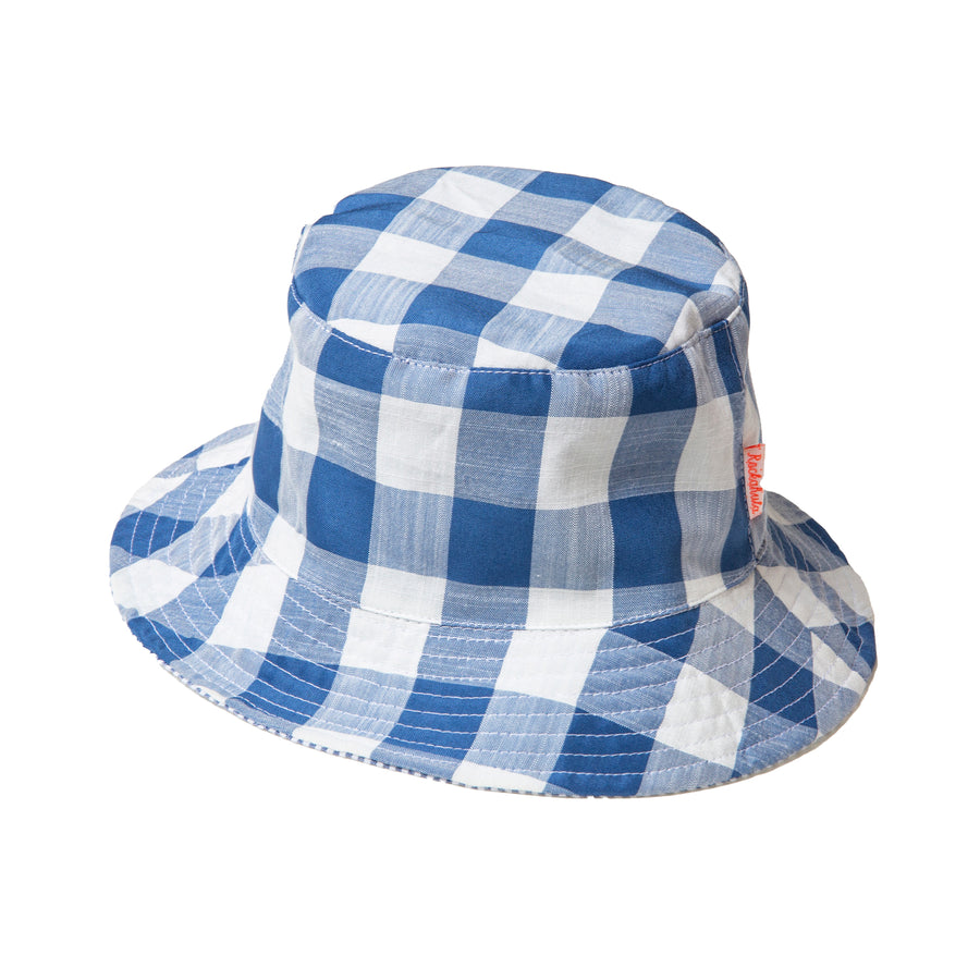 Rockahula Kids Sun Hats | Retro Checked Hat | Blue