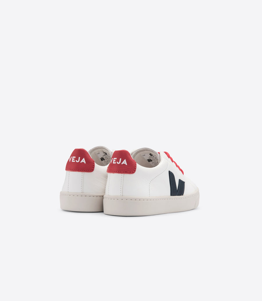 Veja Kids Esplar Lace Leather Trainers|White Nautico Pekin
