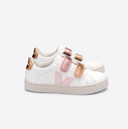 Veja Kids Trainers Esplar Velcro Leather|White Petale Venus