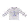 Bob and Blossom Number T-Shirts | Parma Violet & White Striped