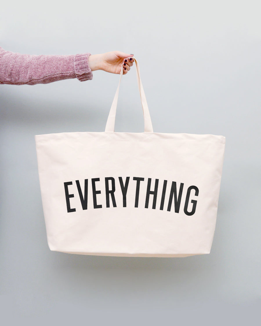 Alphabet Bags Everything Oversized Canvas Tote Bags|Natural