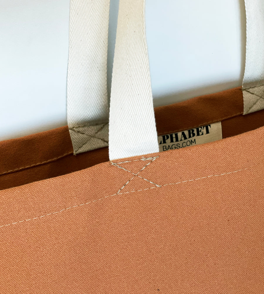 Alphabet Bags Everything Oversized Canvas Tote Bags|Rust