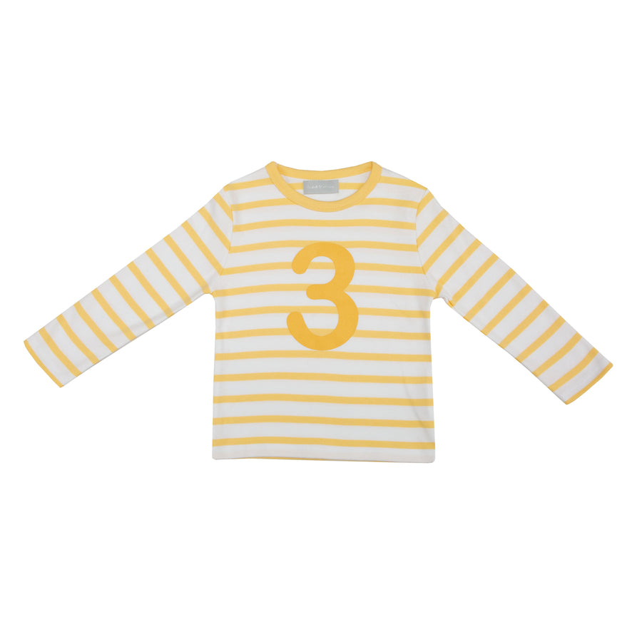 Bob and Blossom Number T-Shirts | Buttercup & White Striped