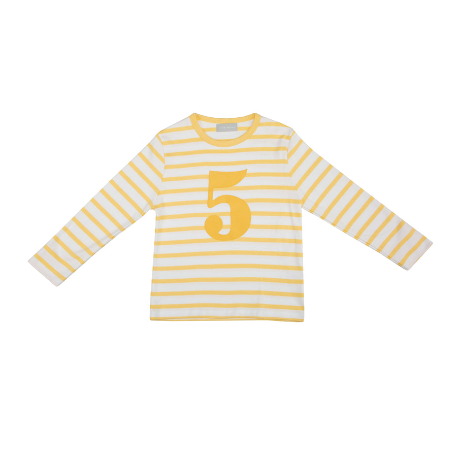 Bob and Blossom Number T-Shirts | Buttercup & White Striped