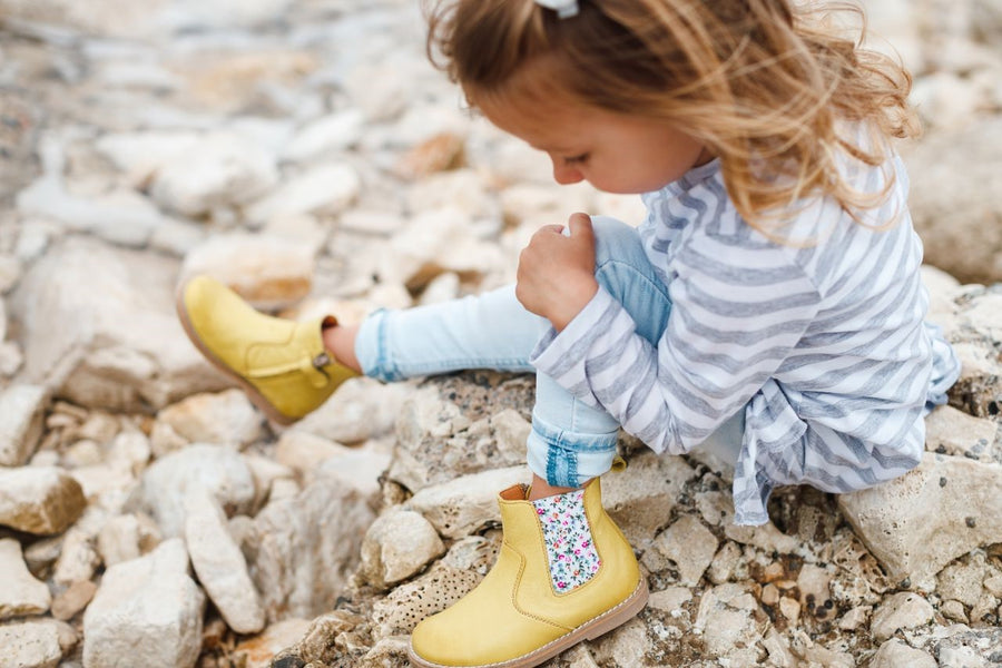 Froddo Yellow Chelsea Boot |  Chelys  |  Bright Yellow & Floral