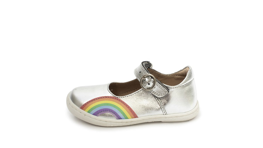 Petasil Rainbow Shoes|Mary Jane|Silver