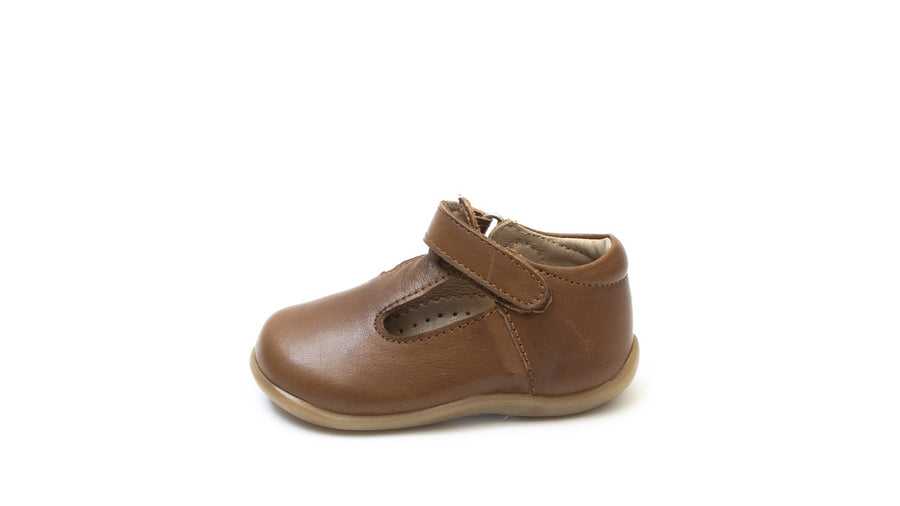 Petasil Shoes|Tim T-Bar Kids Velcro|Cognac